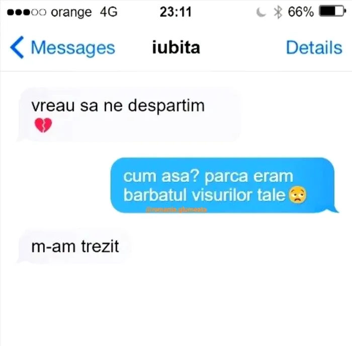 BANCUL ZILEI | „Vreau să ne despărțim!”