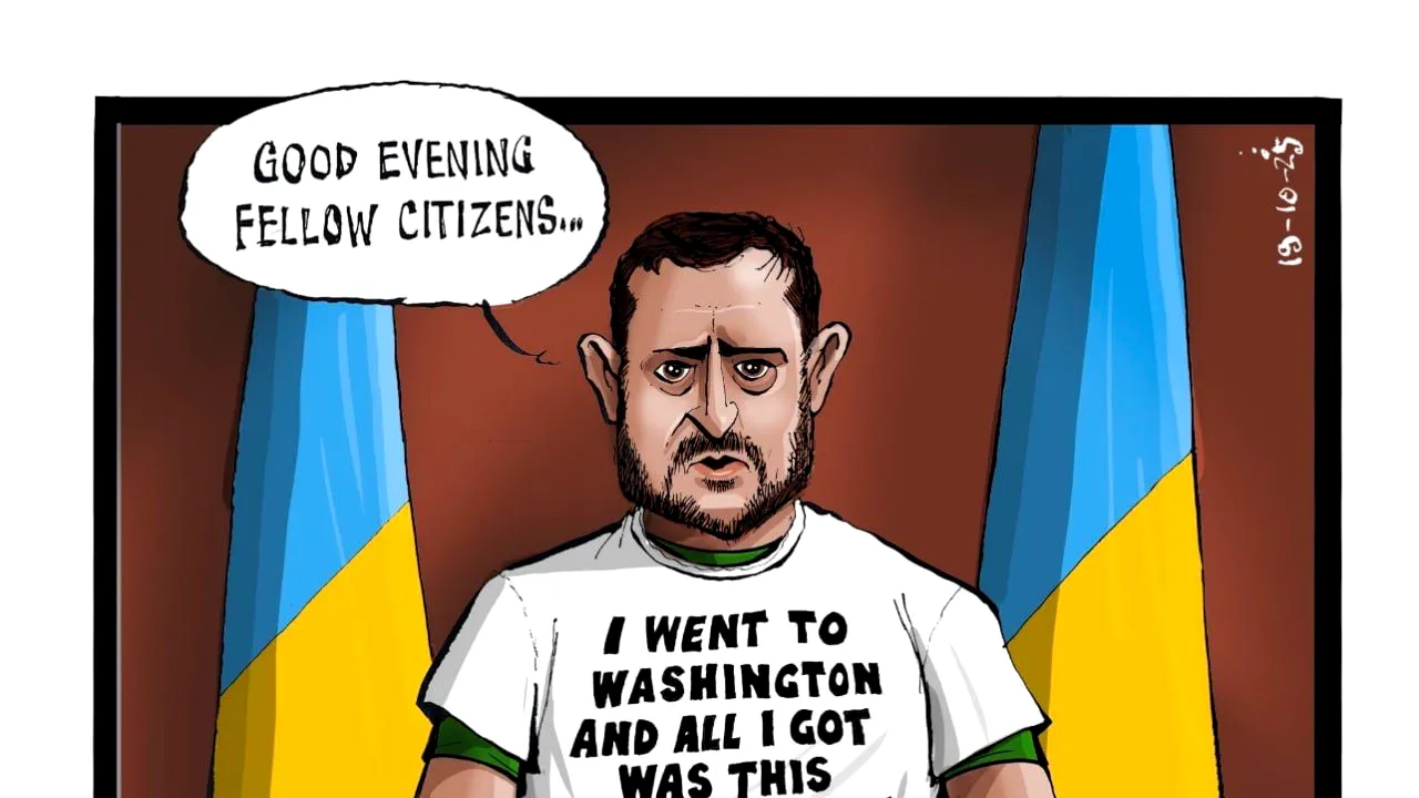 The Telegraph îl ia peste picior pe Zelenski după întâlnirea cu Trump. Ce CARICATURĂ au publicat jurnaliștii britanici