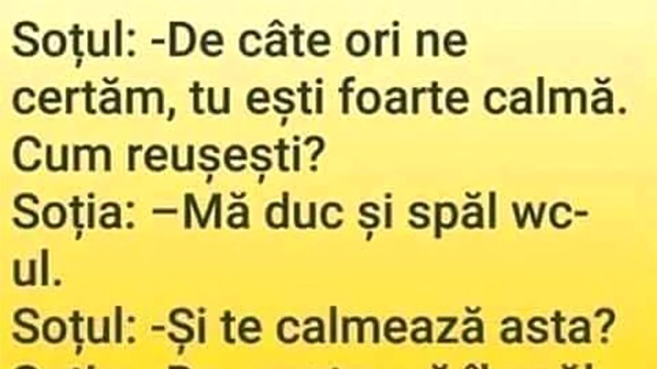 Bancul de vineri | Cum să îți păstrezi calmul într-o căsnicie