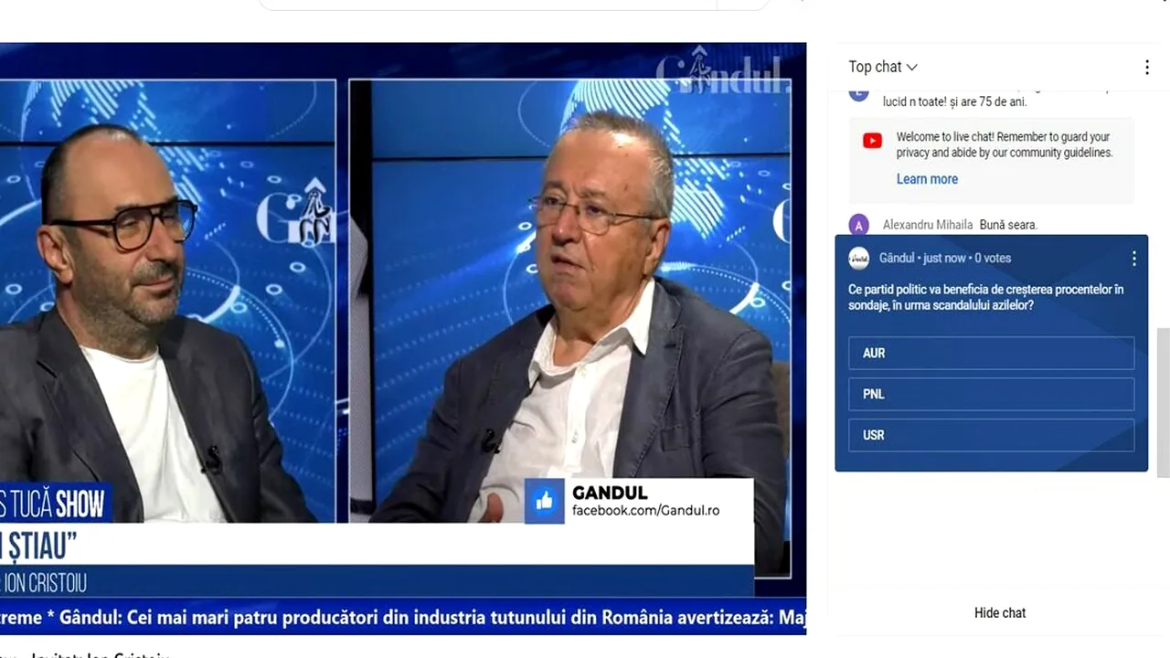 POLL Marius Tucă Show: „Ce partid va beneficia de creșterea procentelor în sondaje, în urma scandalului azilelor?” Au fost trei variante de răspuns
