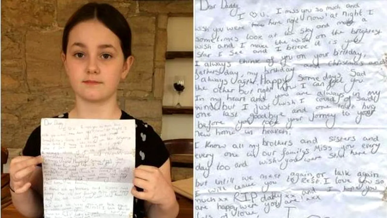 I-a scris o scrisoare emoționantă tatălui mort în urmă cu 5 ani, dar a pierdut-o. Povestea a avut însă un final fericit 