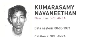 Criminalul fugar Navaneethan a fost recuperat de Justiție după o treime de SECOL. Cetățeanu din Sri Lanka era căutat din 1991