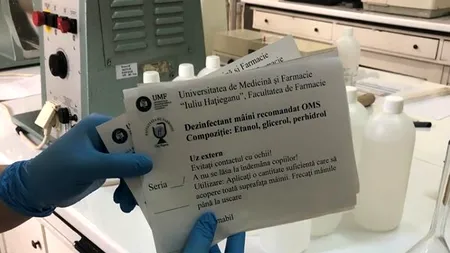 DEZINFECTANT MADE IN ROMANIA/ UMF din Cluj sare în ajutorul medicilor și prepară DEZINFECTANT după o rețetă aprobată de OMS