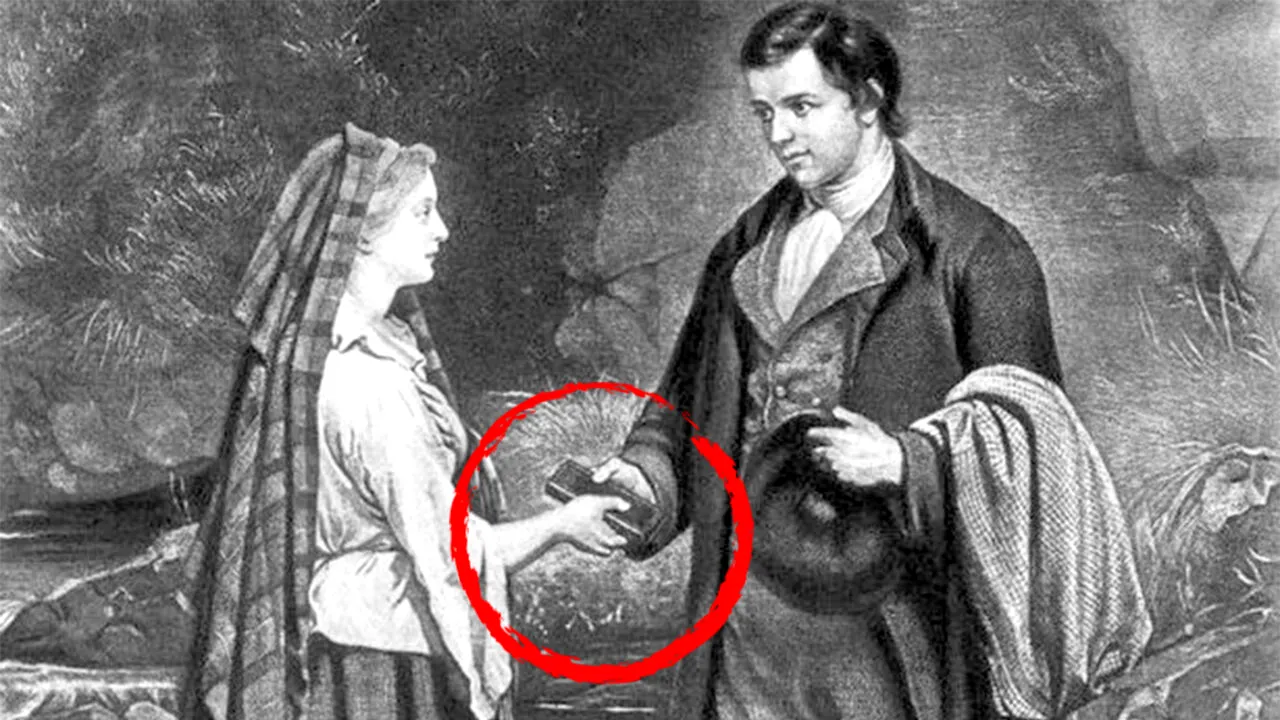 Detaliul controversat din acest TABLOU din anul 1882. Ce îi înmânează bărbatul femeii, de fapt?