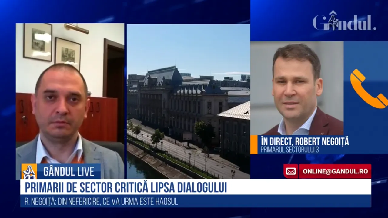 GÂNDUL LIVE. Robert Negoiță, primarul Sectorului 3, despre suspendarea PUZ-urilor de sector: „Haideți să nenorocim un oraș! Știm cu toții șpăgile care se dau la promovarea unui PUZ...”