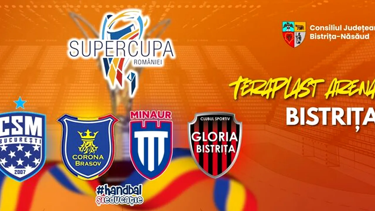 Supercupa României 2025 la HANDBAL are loc la Bistrița! 4 zile cu meciuri și la feminin, și la masculin