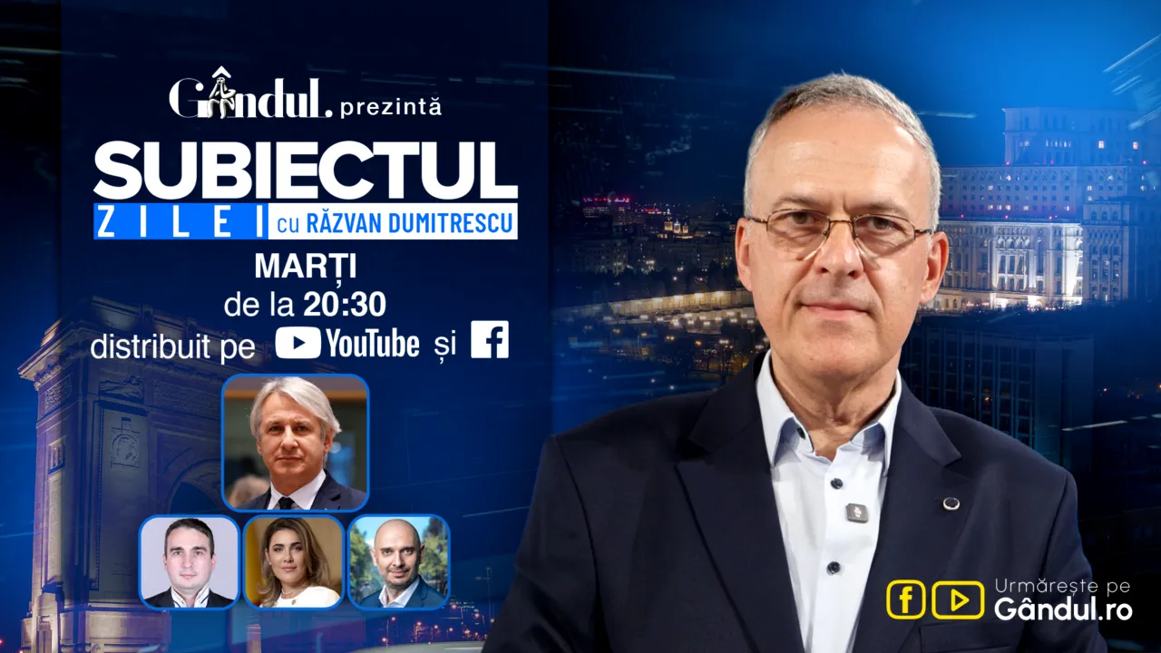 „Subiectul Zilei” cu Răzvan Dumitrescu începe marți, 04 august, de la ora 20:30, live pe Gândul. Eugen Orlando Teodorovici, dezvăluiri despre cine a băgat România în criză