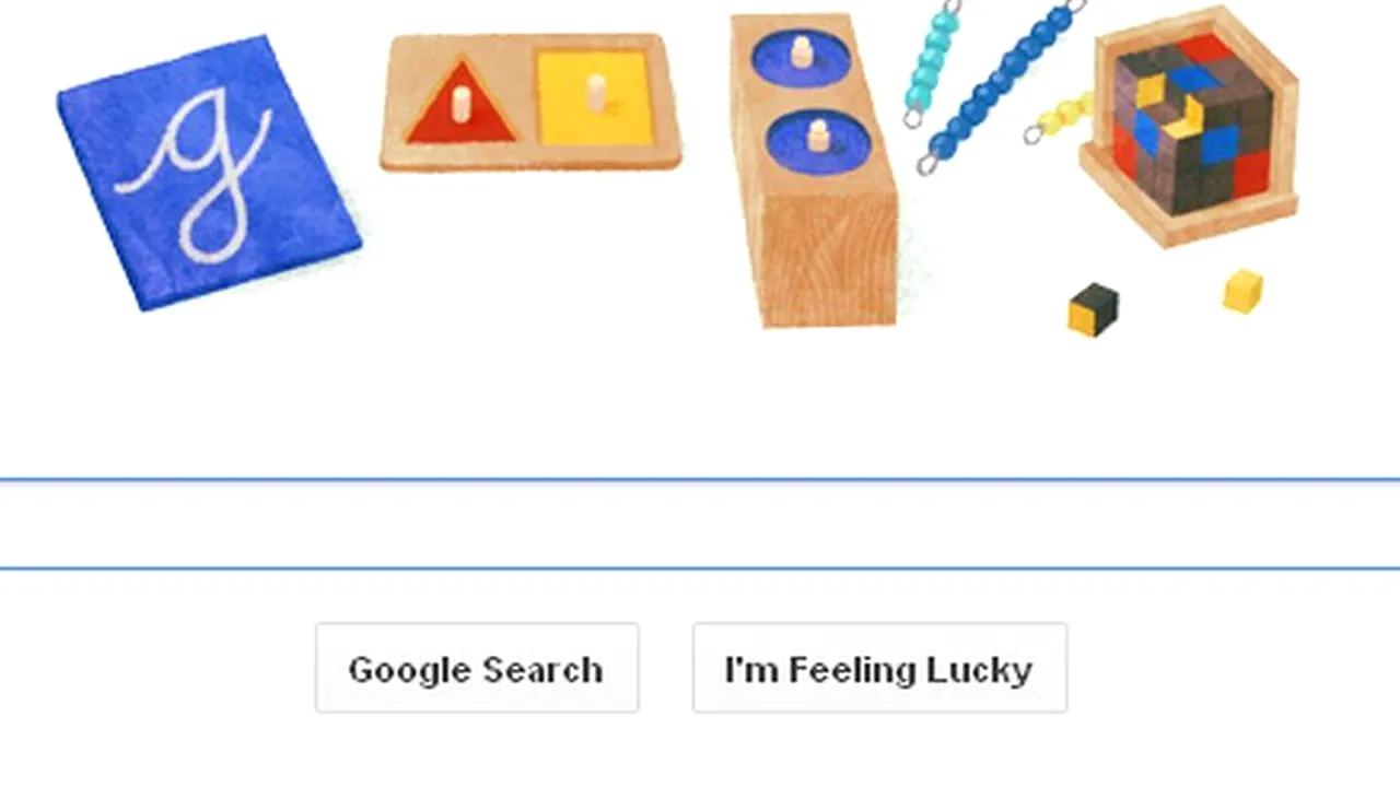 MARIA MONTESSORI, inventatoarea metodei didactice MONTESSORI, omagiată de GOOGLE printr-un GOOGLE DOODLE special. VIDEO