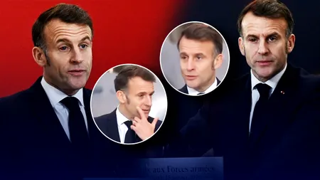 După ce a fost pălmuit de soție la scara avionului, Macron a apărut în fața trupelor franceze cu un ochi roșu