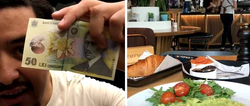 Reacția unui american după ce a plătit 60 de lei pentru un mic dejun, într-un restaurant din București