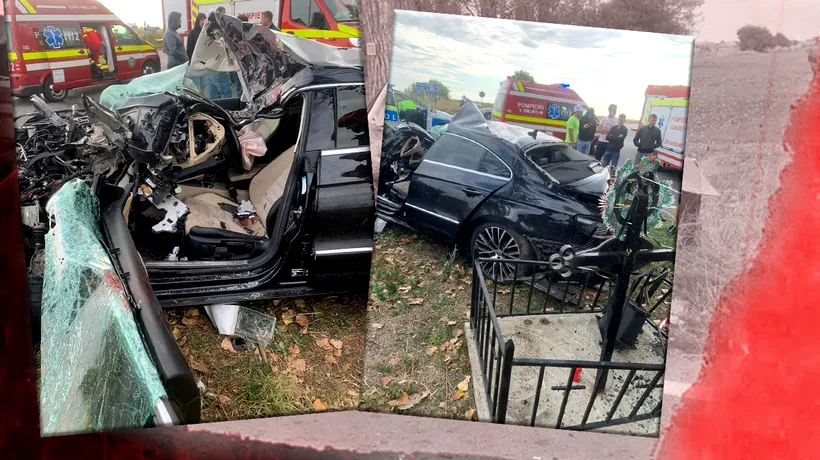 Îngrozitor. Accident grav, produs chiar lângă o cruce de pe marginea drumului, în Prahova | FOTO