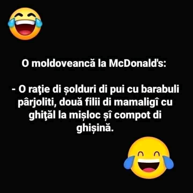 Bancul de miercuri | Cum comandă o moldoveancă la McDonald's