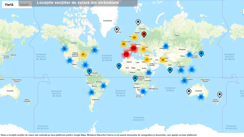ALEGERI PARLAMENTARE 2020. MAE a lansat harta interactivă a secțiilor de votare din străinătate