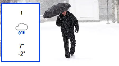 Orașele din România în care ninge până pe 1 mai, potrivit meteorologilor Accuweather