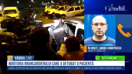 GÂNDUL LIVE. Noi detalii în cazul brancardierului care a deconectat o pacientă de la aparate. Andrei Dumitrescu: „S-a găsit un vinovat rezonabil / Infirmiera și medicul nu erau echipați și până când și-au pus echipamentul a murit un om”