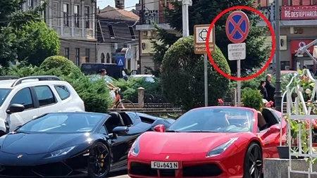 Ce au pățit doi șoferi după ce au parcat ilegal un Ferrari şi un Lamborghini chiar în faţa sediului Poliţiei