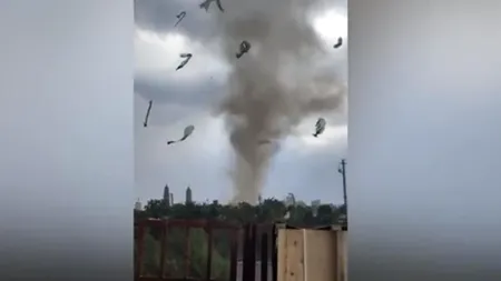 Tornadă spectaculoasă în preajma unui templu vechi de 500 de ani din China (VIDEO)