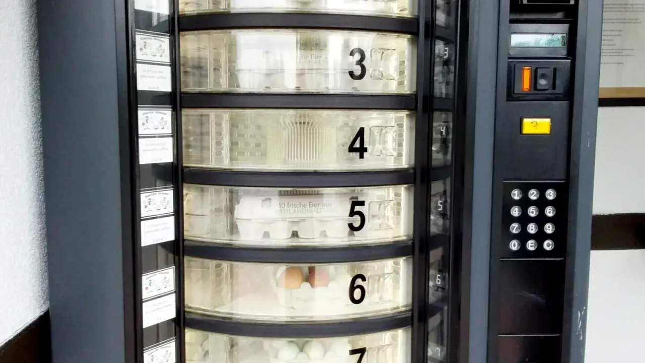 Un român, revenit în țară după patru ani petrecuți în Suedia, a amplasat un AUTOMAT de ouă în Satu Mare