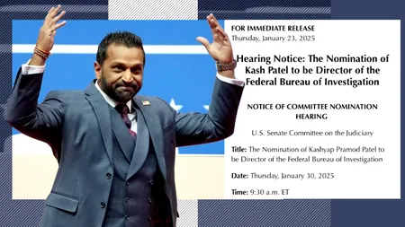 Kash Patel, propunerea lui Donald Trump pentru CONDUCEREA FBI, este audiat de Comisia Juridică a Senatului american