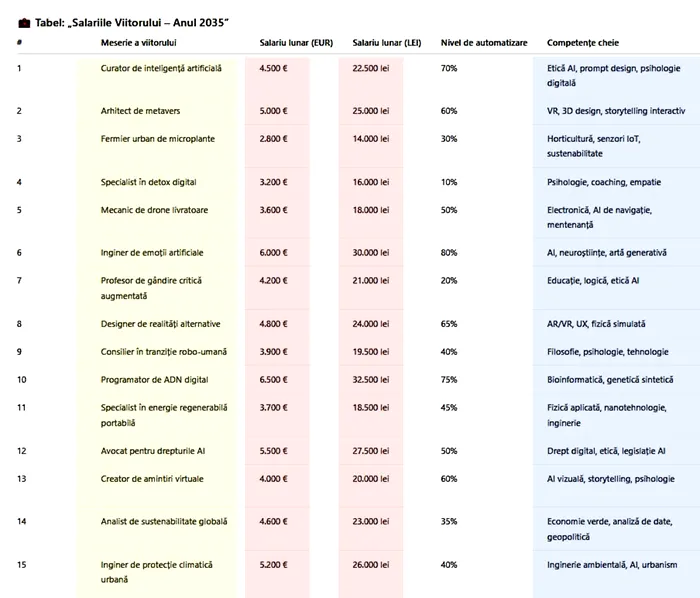 TOP 15 - Meseriile viitorului. Ce job-uri vor apărea în 2035 și ce salarii vor primi românii pentru ele