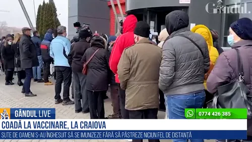 GÂNDUL LIVE. Sute de oameni programați la aceleași ore la un centru de vaccinare din Craiova: „A fost nevoie să chemăm oameni pentru a putea...” - VIDEO