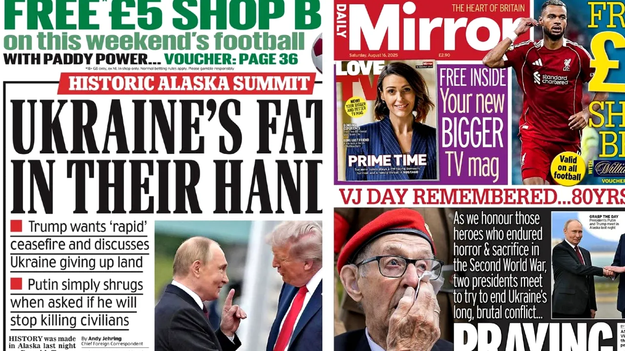 Ce scriu tabloidele lumii despre summit-ul dintre Trump și Putin: „Pacea e în mâinile lor”