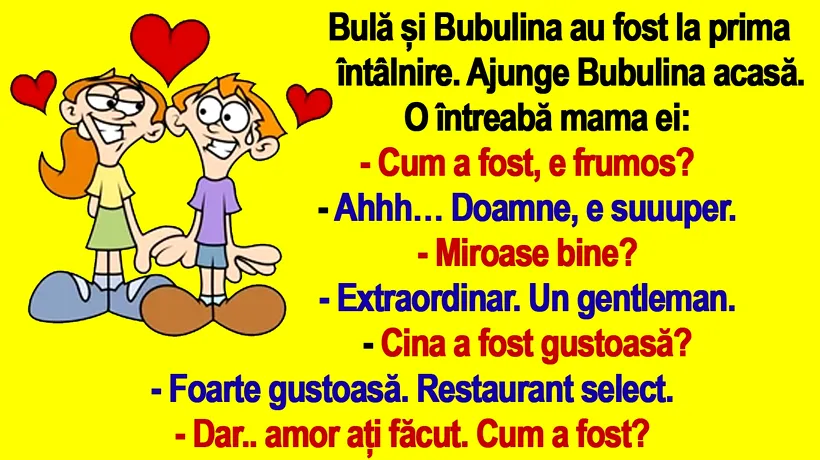 BANC | Bulă și Bubulina, după prima întâlnire: Amor ați făcut?