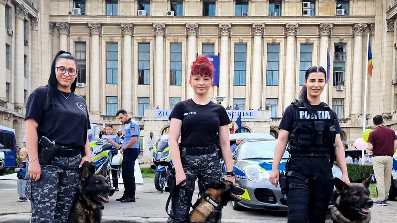 FOTO Ziua Porților Deschise pentru Copii la MAI. Ateliere de creație, tombole, câini polițiști, motociclete și mașinile pompierilor, printre atracții