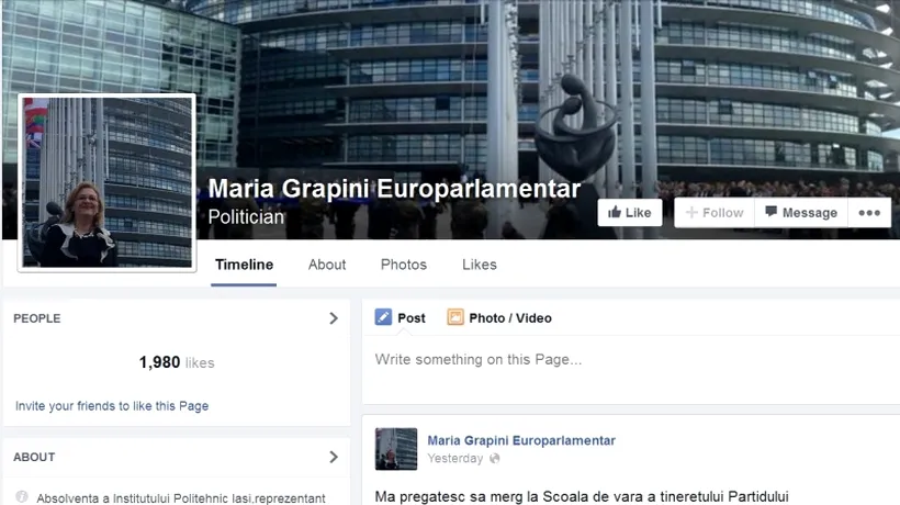 TEST: Câte greșeli identificați în ultima postare de pe Facebook a Mariei Grapini? „Să nu uităm să dedicăm zilnic timp gândirii!