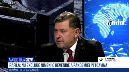 VIDEO Avertismentul lui Alexandru Rafila, ministrul Sănătății, despre pandemie: „Nu exclude nimeni o revenire din toamnă. România are opt milioane de doze de vaccin depozitate