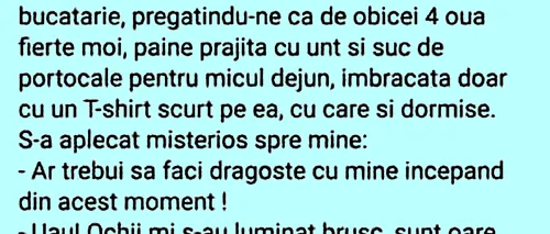 Bancul de joi | Apetisanta nevastă și micul-dejun delicios