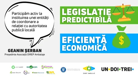 Legislație predictibilă, eficiență economică. G. Șerban, Asociația OIREP Ambalaje: Participăm activ la instituirea unei entități de coordonare a relației cu autoritatea publică locală