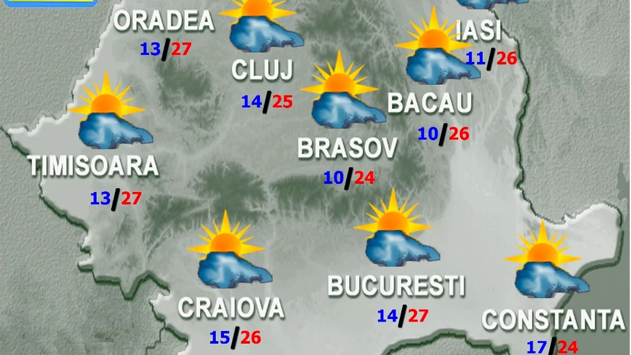 METEO | Temperaturile maxime ajung până la 29 de grade 