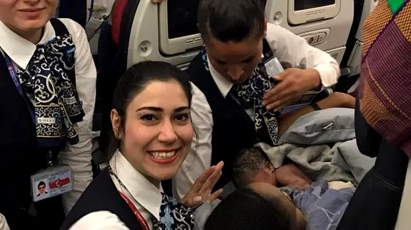 Cum au asistat patru stewardese de la Turkish Airlines nașterea unui bebeluș în timpul zborului. FOTO