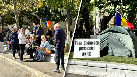 A ieșit soarele pe strada „Georgescu”. Susținătorii lui Călin Georgescu se odihnesc și se bucură de vremea frumoasă, după trei zile și trei nopți în fața „Beciului Domnesc”. Singurul cort rămâne la „datorie”
