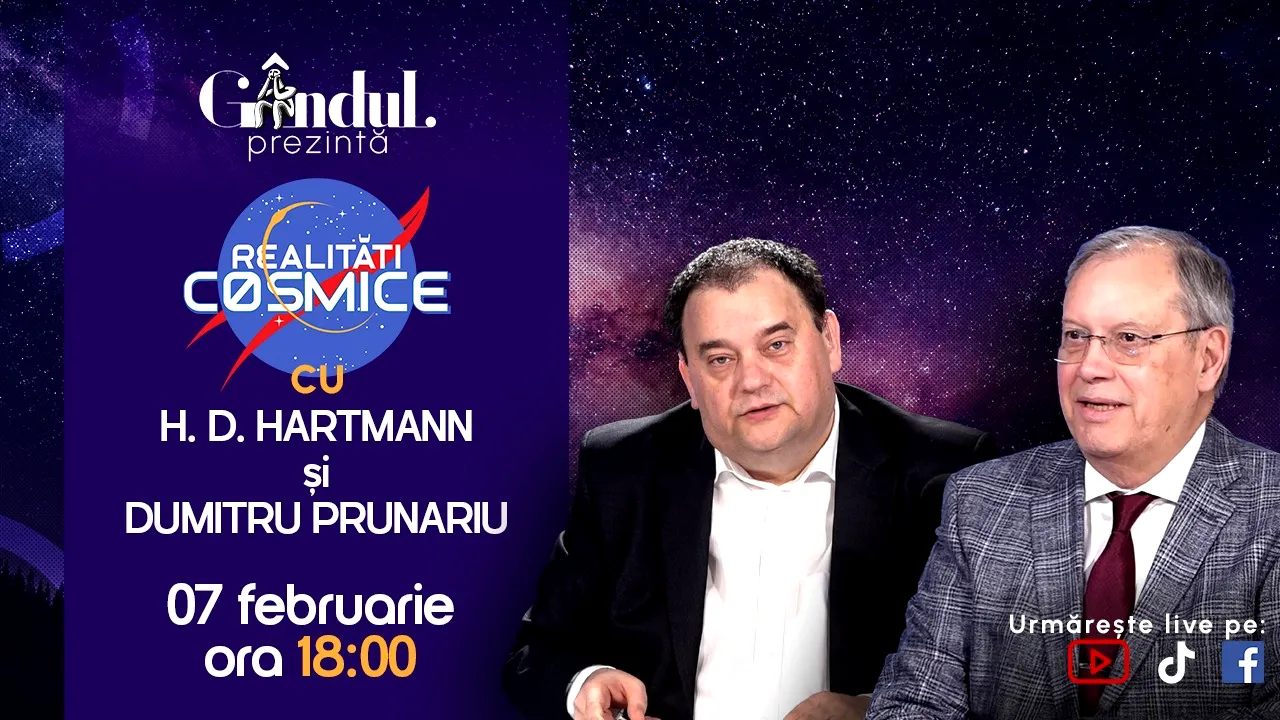 Emisiunea ‘’Realități Cosmice’’ începe în exclusivitate pe Gândul.ro, vineri, 7 februarie, de la ora 18.00