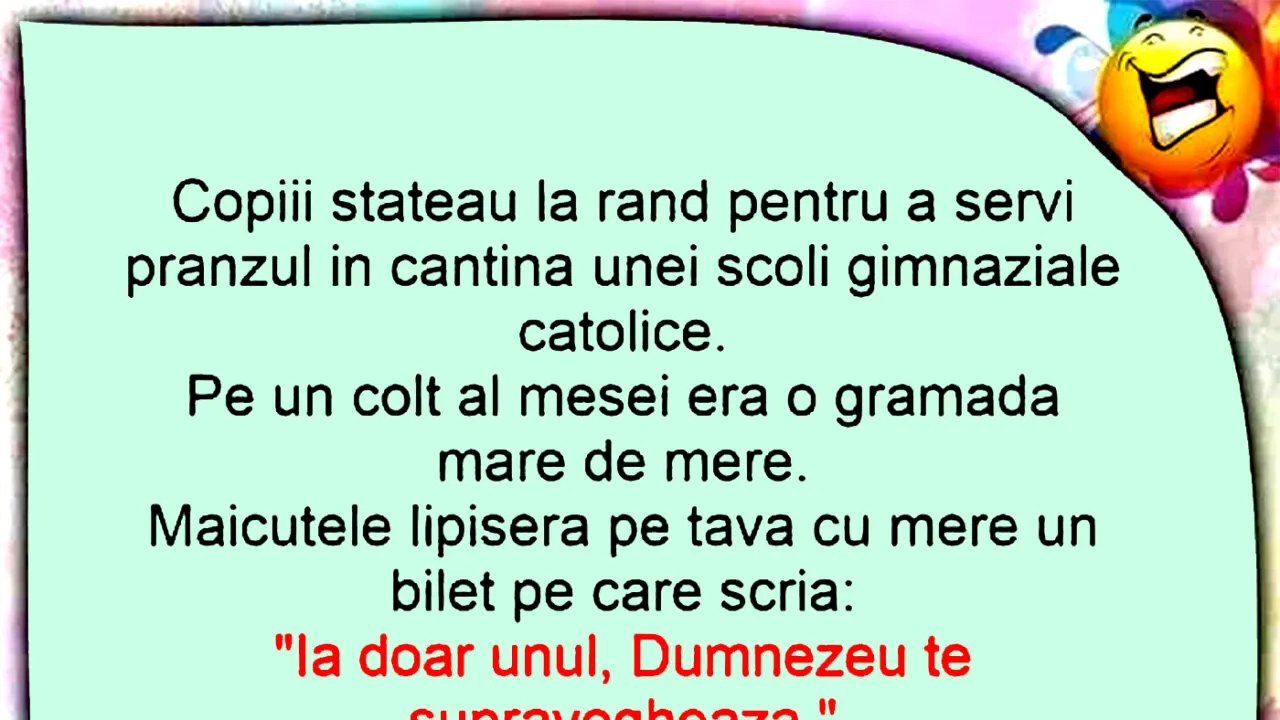 Bancul de marți | Prânzul într-o școală gimnazială catolică