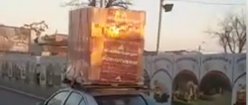 Un bărbat din Capitală a fost filmat transportând un palet de cărămidă cu mașina: „Bă, ești nebun la cap?! Ca-n India!
