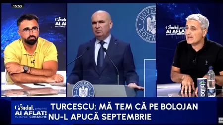 Robert Turcescu: „Mă tem că pe Bolojan nu-l apucă septembrie”