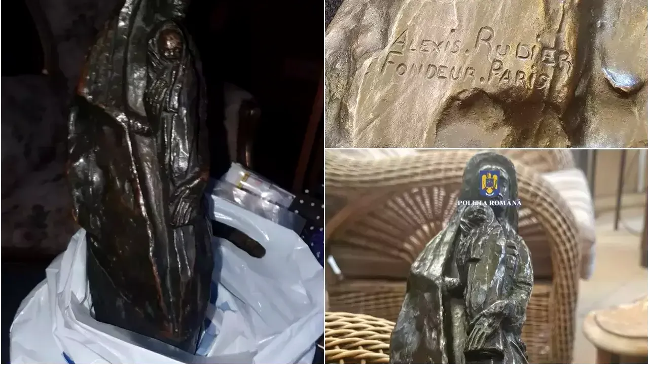 Româncă prinsă în FLAGRANT, în timp ce vindea o statuetă din bronz furată din Franța în 2018. Cât valorează lucrarea, confiscată acum de polițiști