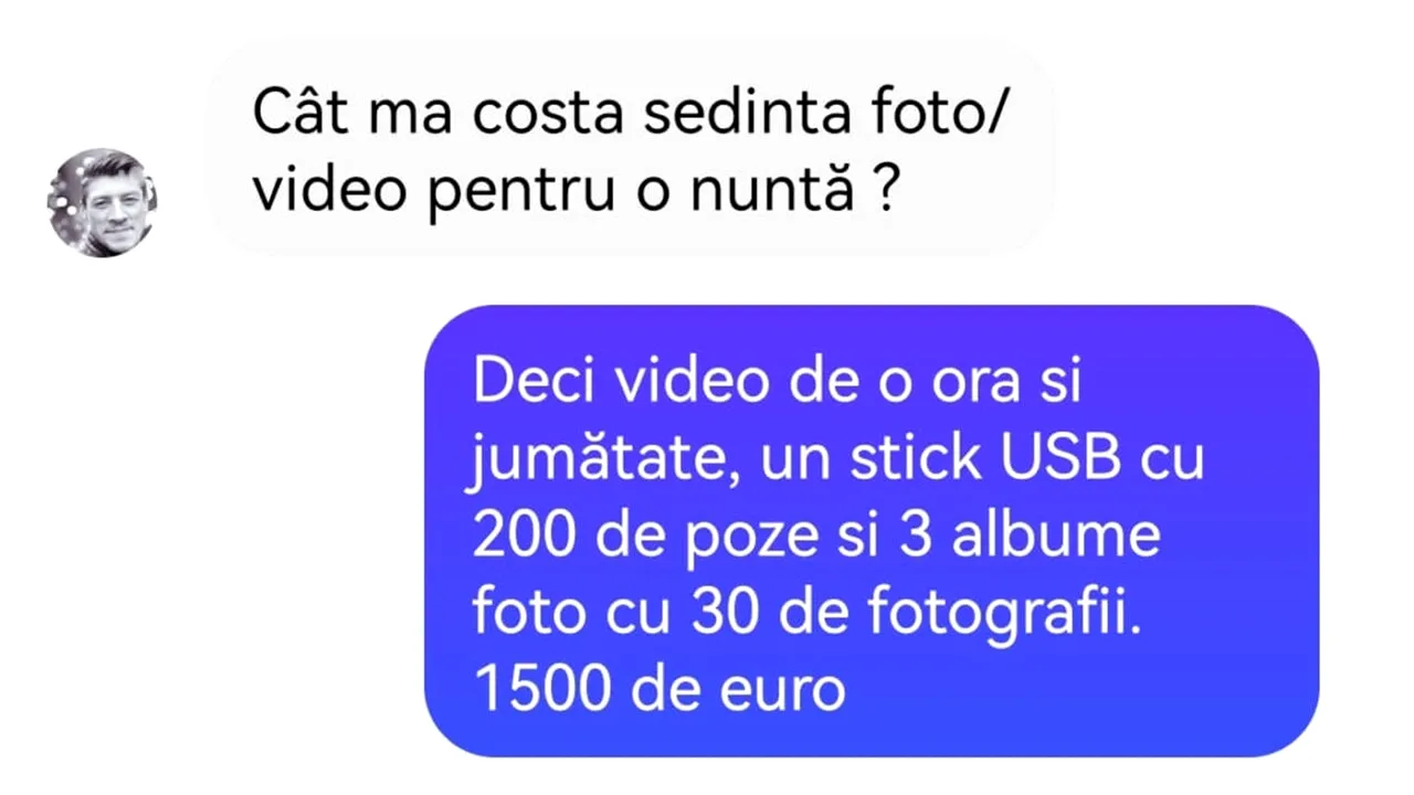 Bancul de marți | „Cât mă costă ședința foto/video pentru nuntă?”