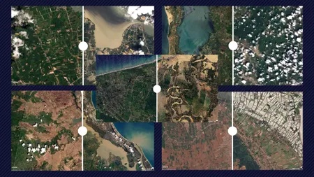 Imaginile incredibile din satelit care arată amploarea distrugerilor cauzate de inundațiile din Asia