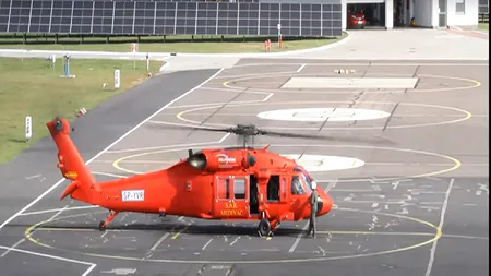 VIDEO | Imagini cu primul elicopter Black Hawk S-70M destinat României. Aparatul de zbor va intra anul viitor în flota SMURD