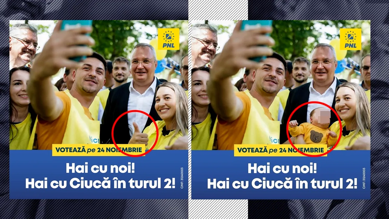 Candidatul PNL Nicolae Ciucă a folosit imagini cu copii pe afișele de campanie. „Cine tot face GREȘELI din astea monumentale?”