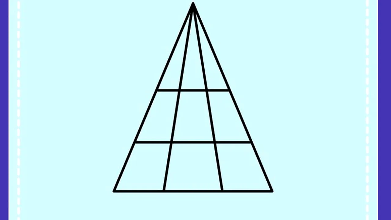 Test IQ | Ești mai deștept decât un copil de 12 ani? Câte triunghiuri sunt în total, în această imagine?