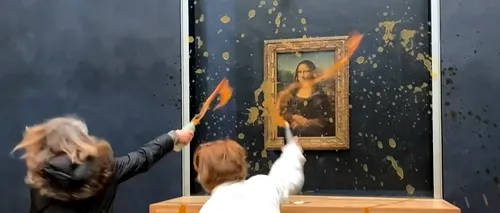 Supă de dovleac aruncată pe tabloul Mona Lisa! Muzeul a evacuat sala în care se află pictura