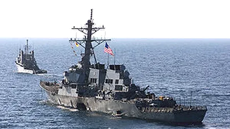 Distrugătorul USS Cole a efectuat un exercițiu cu o navă românească, în Marea Neagră