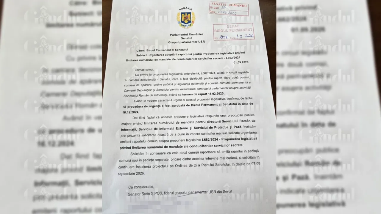 USR scoate de la sertar un proiect de lege prin care propune limitarea numărului de mandate pentru directorii serviciilor secrete. Inițiativa vine în contextul acuzațiilor aduse lui Lucian Pahonțu. Gândul prezintă, în exclusivitate, documentul