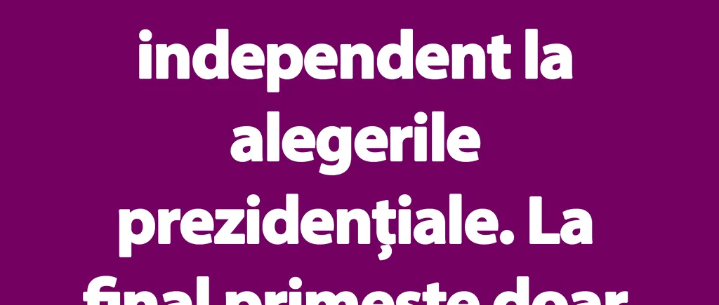 BANC | Bulă candidează independent la alegerile prezidențiale