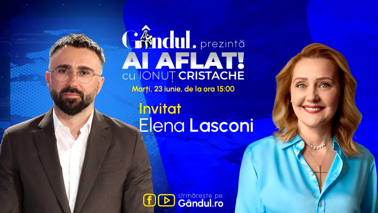 Ai Aflat! cu Ionuț Cristache” începe marți, 23 iunie, de la ora 15.00, live pe Gândul. Invitată: Elena Lasconi